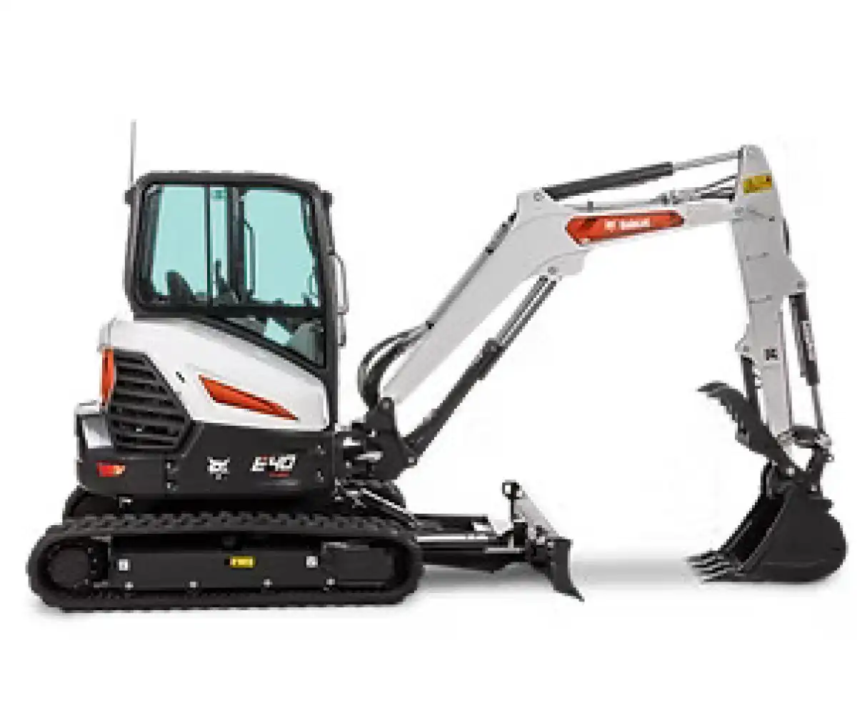 Backhoe Vs Mini Excavator 1 Mini excavator with thumb attachment side